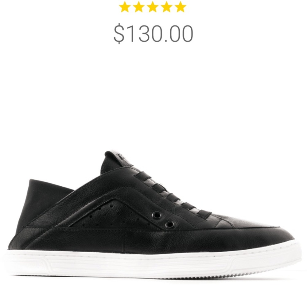 Classic Black Time Leather Sneakers